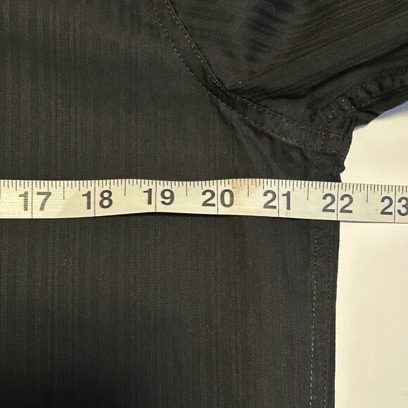 Men's Structure Medium (38-40) Black Pinstriped Button-up Long Sleeve Shirt - Picture 5 of 10